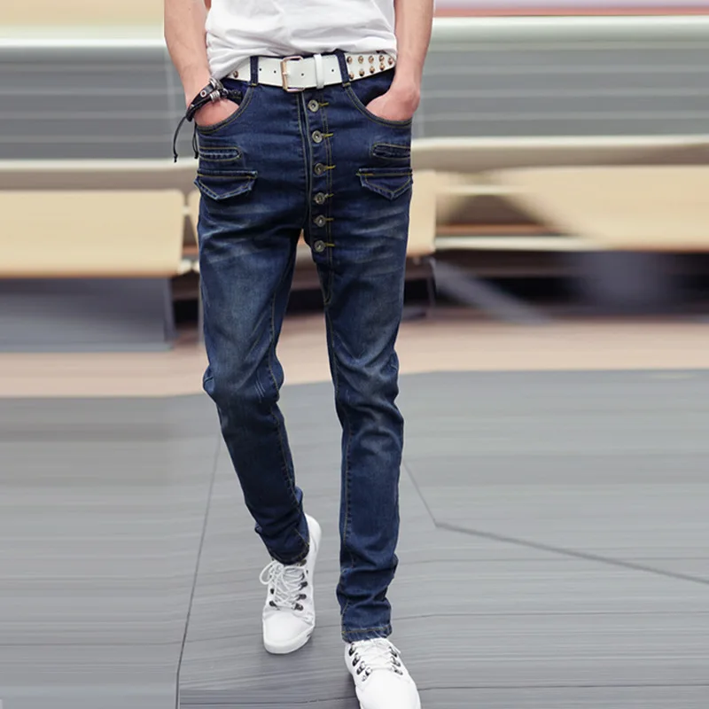 mens button jeans