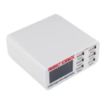 Digital Display 6 Port USB Charger Fast Smart Charging Station for Smart Phone Tablet PC Digital Camera