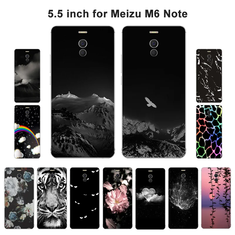 

Case For Meizu M6 Note/Blue Charm Note 6 Note6 Soft TPU Silicone Phone Cover for Meizu M6 Note Monten Painted Fundas Bag