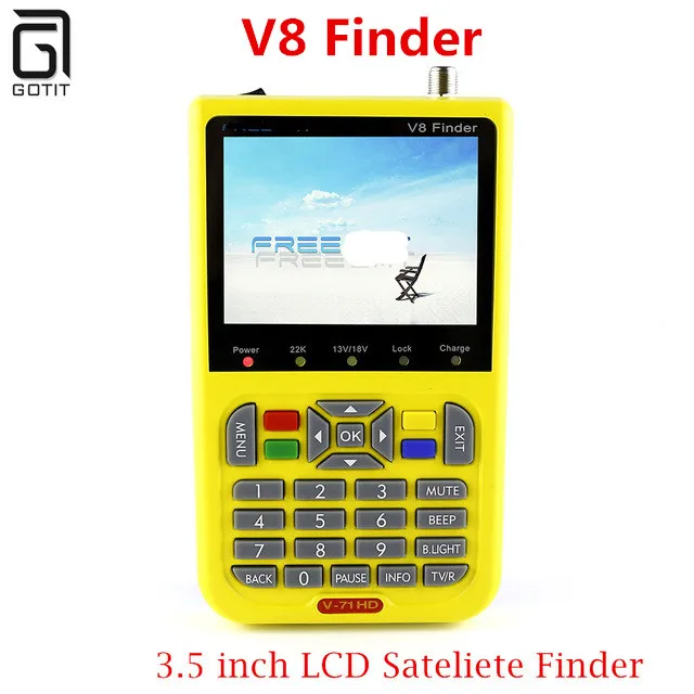 

V8 Finder Satellite signal Finder V-71 HD DVB-S2 MPEG-2/MPEG-4 FTA Digital Satellite meter 3.5 inch LCD Display satlink