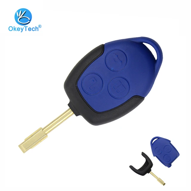 OkeyTech Schlüssel Shell für Ford Transit Connect Set 3 Taste Blau