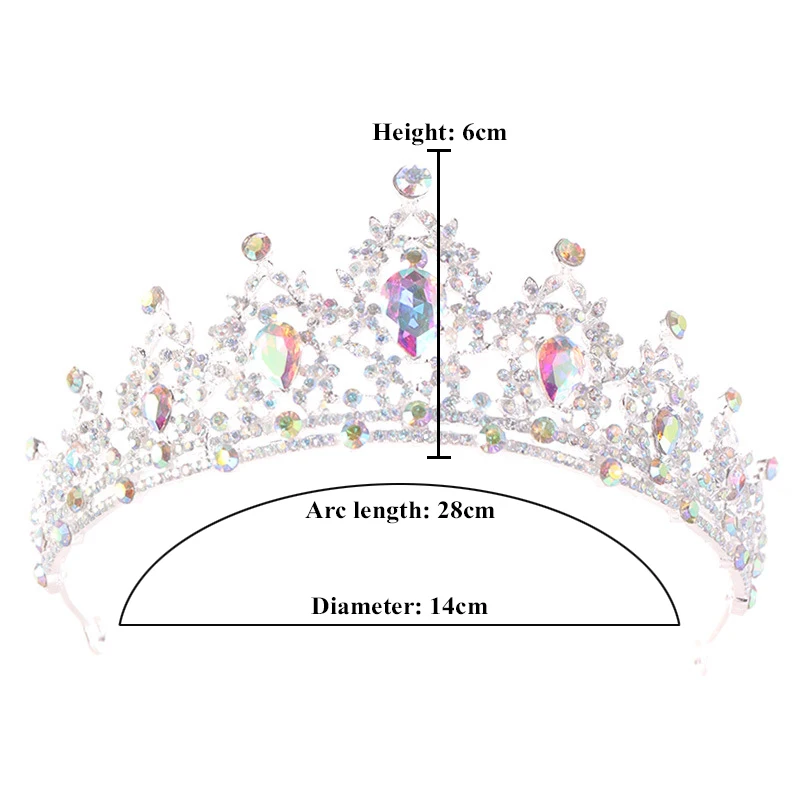 FORSEVEN Серебряная кристалльная тиара из горного хрусталя Корона de Noiva головной убор Свадебные украшения диадема женские свадебные аксессуары для волос