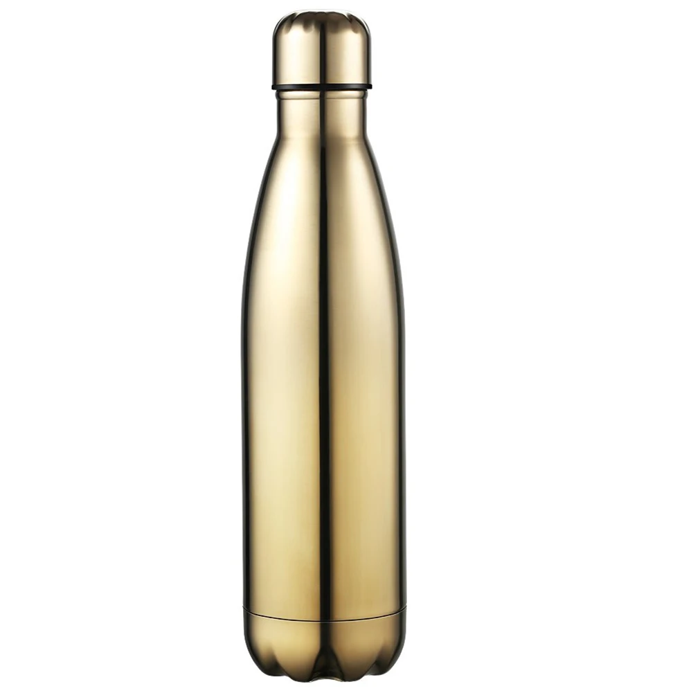 750ml Stainless Steel Vacuum Insulated Outdoor Sport Water Bottle Cup Gifts - Цвет: Golden