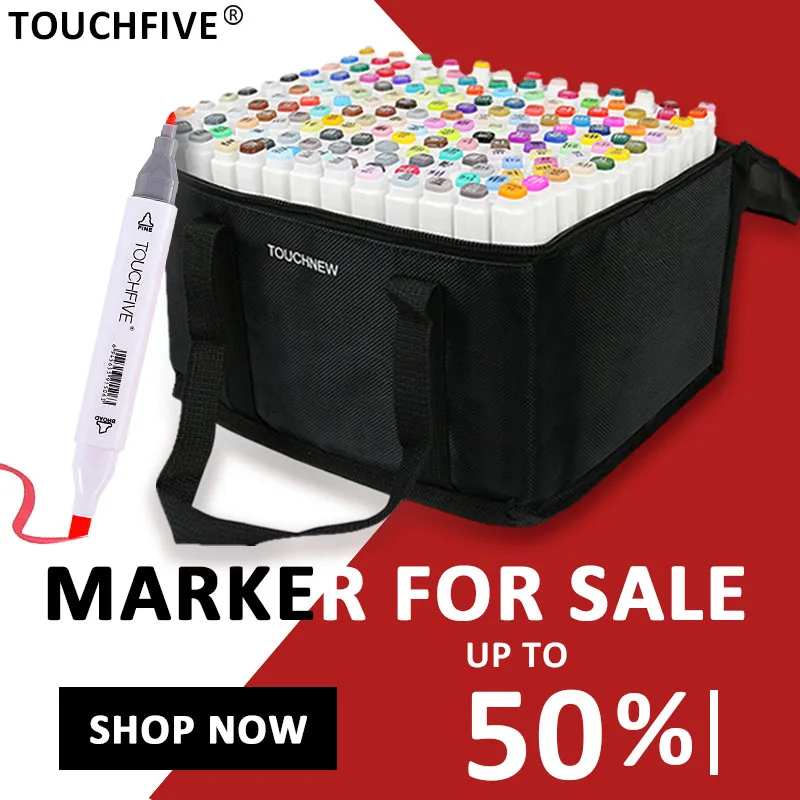 TOUCHFIVE 168 Цвета один маркер для рисования кисть на спиртовой основе двойной