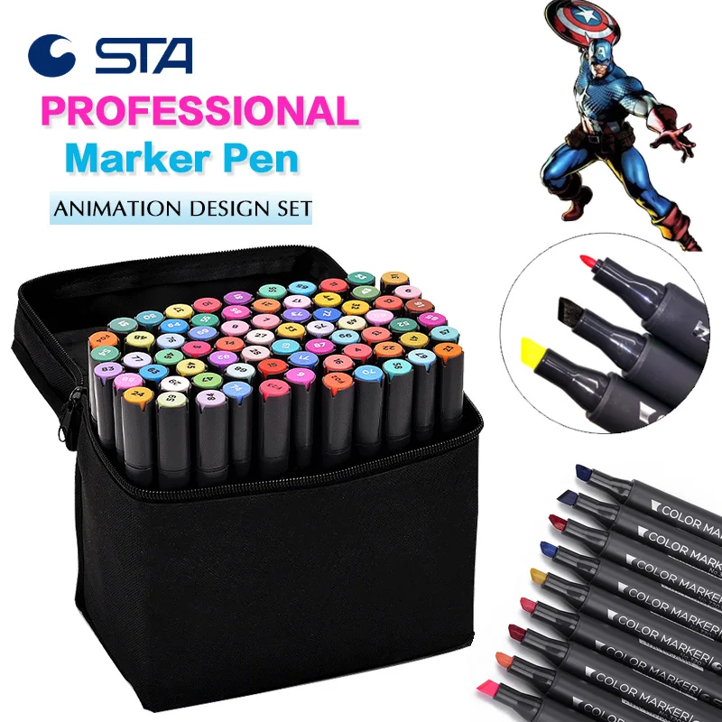 STA Markers Drawing Animation set Markers Drawing Alcohol Marker ...