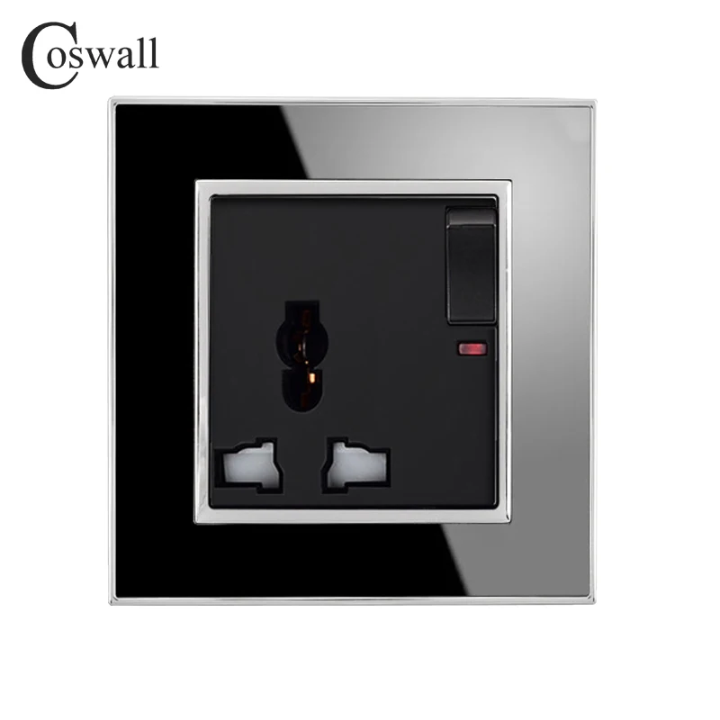 Coswall Brand Universal Switched Socket With Neon Luxury Wall Power