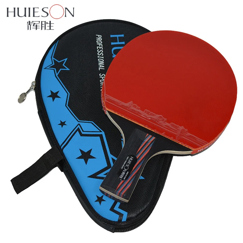 

Huieson Hybrid Carbon Fiber Table Tennis Racket Blade Double Face Pimples-in Racket Rubber Ping Pong Paddle for Senior Players