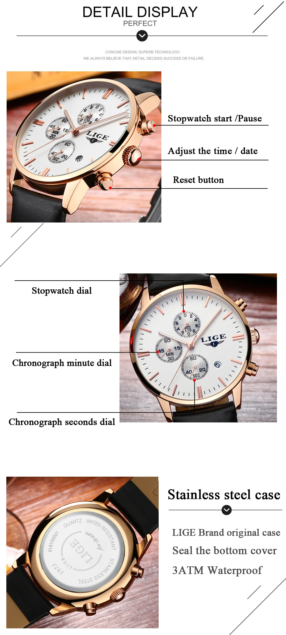 LIGE, мужские часы, Топ бренд, роскошные мужские военные спортивные светящиеся часы, мужские деловые кварцевые часы, мужские часы, мужские часы