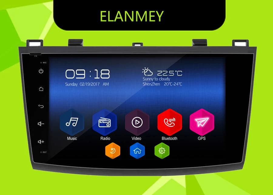 Excellent Elanmey GPS 8-Core Bluetooth stereo android 8.1.0 car multimedia player for MAZDA 3 mazda3 2011 multimedia radio no DVD Player 0