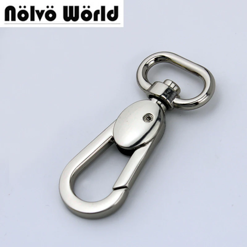 

50pcs 20X65mm 3/4" polished silver snap hook loop bulk order alloy metal snap hooks for DIY workshop