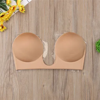 

Fashion Women Silicone Push-Up Strapless Backless Self-Adhesive Gel Stick Invisible Bra