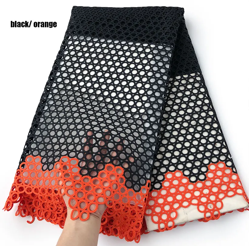 Tanie Klasyczna gładka gipiura bawełniana koronka bardzo miękka koronka z motywem afrykańskim nigeryjska szwajcarska tkanina odzieżowa skóra zdrowa najwyższa jakość 5 jardów szt