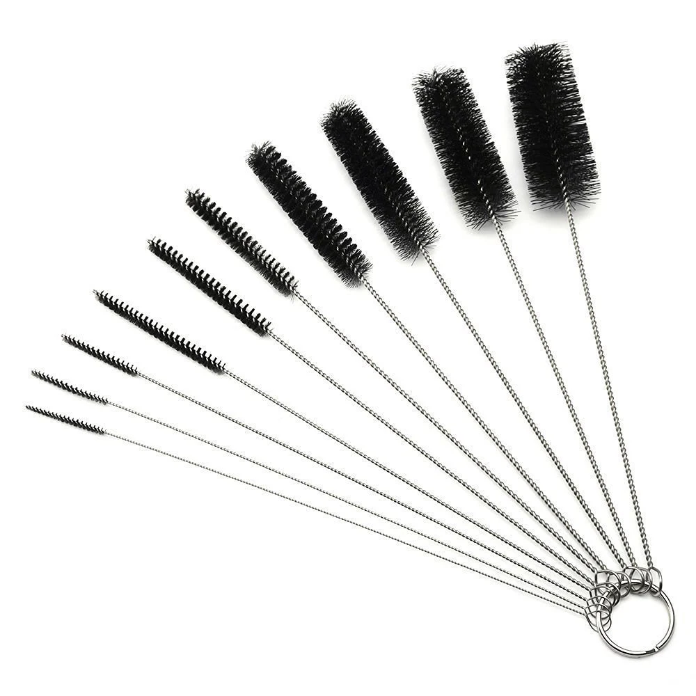 

8 Inch Nylon Tube Brush Set Cleaning Brush Set for Drinking Straws, Glasses, Keyboards, Jewelry Cleaning, Set of 10