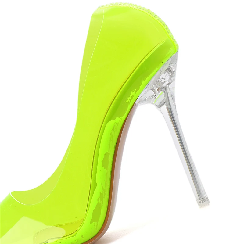 Элегантные модные женские туфли на высоком каблуке 10 см; ярко-желтое блестящее платье для выпускного вечера; туфли-лодочки; женские пикантные туфли на каблуках с блестками и шрафтами