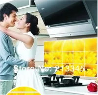 [Fundecor] масляные наклейки для кухни, съемные декоративные наклейки на стену, водостойкая плитка для предотвращения загрязнения, узор в виде подсолнуха - изображение