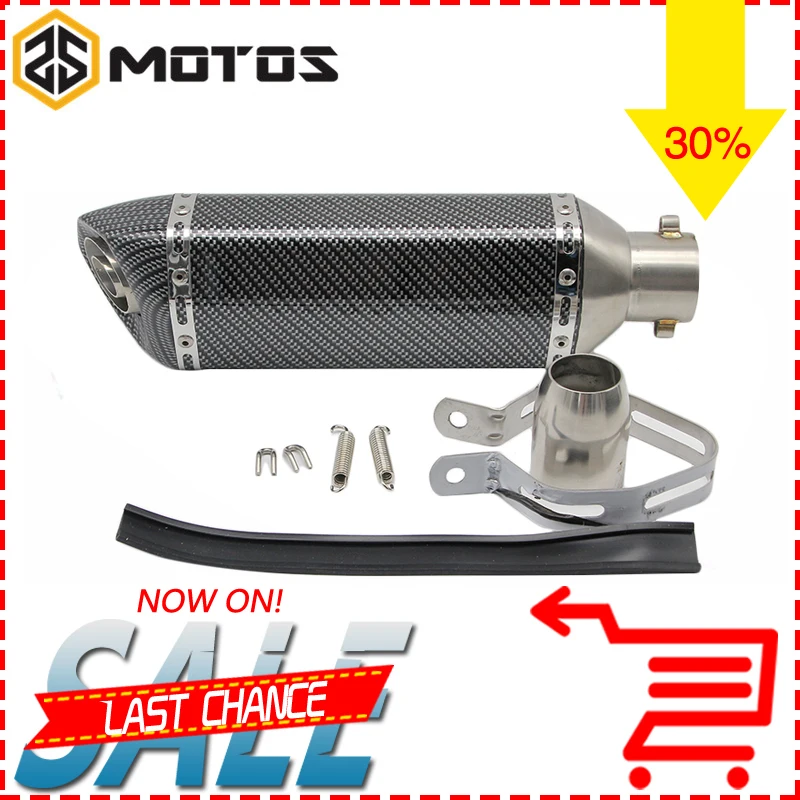 

ZS MOTOS 51mm Akrapovic Motorcycle Exhaust Modified Scooter Exhaust Muffle With DB Killer For GY6 CRF 230 MSX 125 ATV Dirt Bike