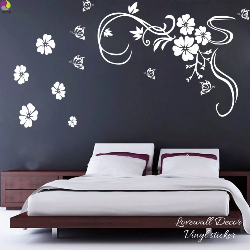 Buy Vine Flower Butterfies Wall Sticker Living Room
