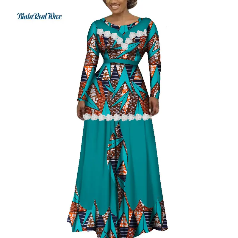 Bazin Riche, Женская африканская одежда, Цветочная аппликация, длинное платье, вечерние платья, Дашики, африканские платья с принтом для женщин, WY3541 - Цвет: 18