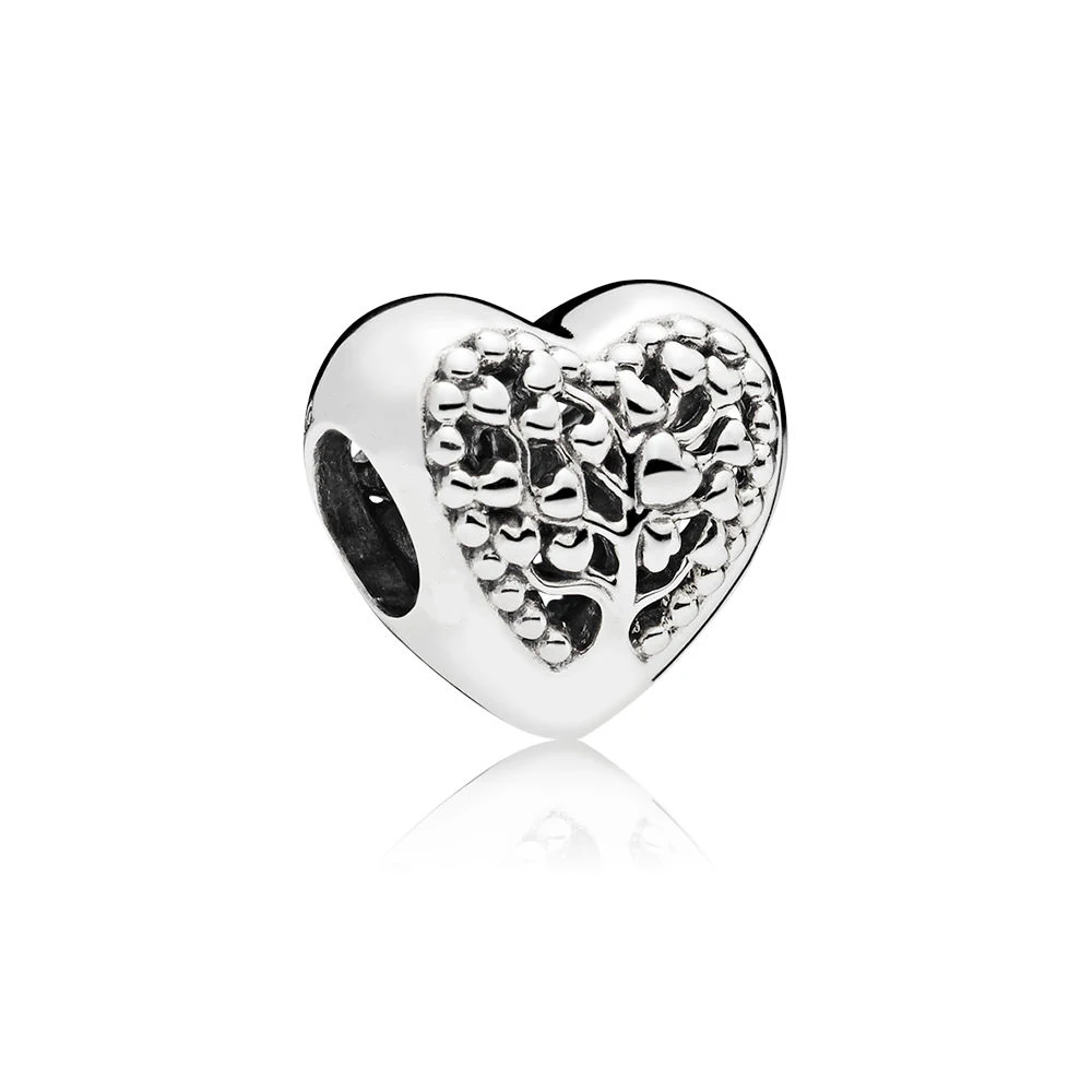 

Authentic 925 Sterling Silver Bead Flourishing Hearts Charm Fit Original Women Pandora Bracelet Bangle Gift DIY Jewelry Making