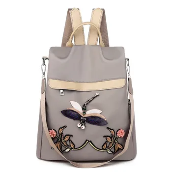 

2019 Embroidery Flowers Oxford Backpacks High Quality School Bags For Girls Travel Large Capacity Back Pack Female Sac A Dos