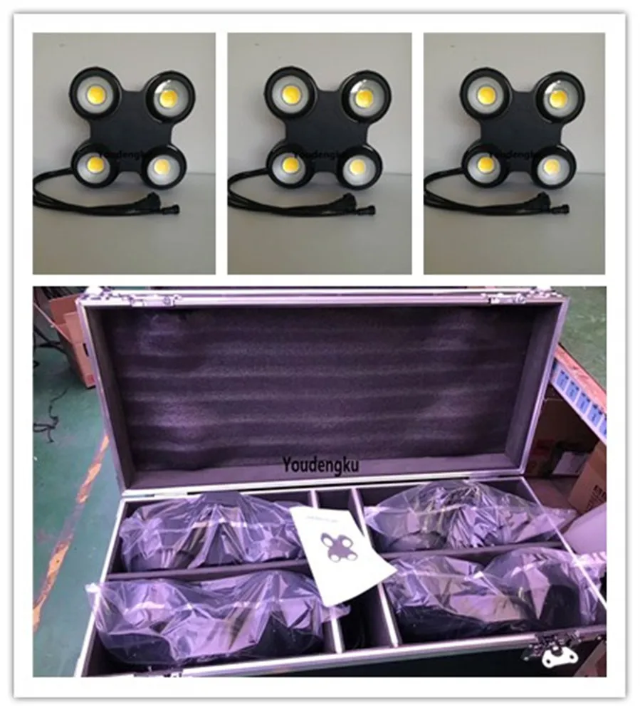 4 шт. с чехлом Ip65 глаза led blinder light 4x100 Вт rgbw dmx водонепроницаемый COB Led аудитория