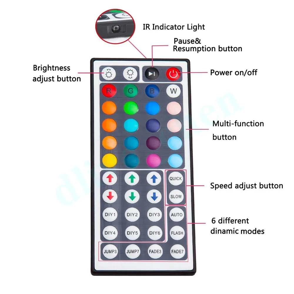 Пульт дистанционного управления Smarstar с 44 клавишами диммер для 5050 3528 RGB гибкой