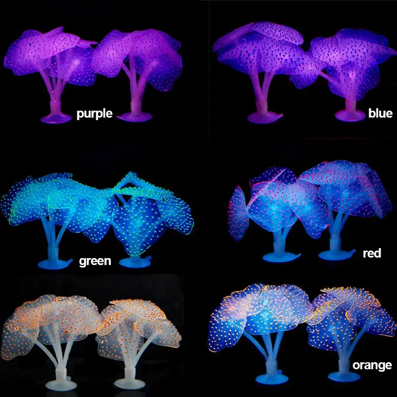 Симпатичные аквариумные светящиеся искусственные Медузы силиконовые искусственные водные растения флуоресцентные яркие Медузы аквариумный Декор JU12