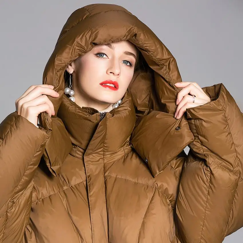 Wq763 Plus Femelle 90 Oversize Goose Style Taille Hiver Colour Duvet De black Pain Manteau Grande Peluches Marque Mode Caramel Épais Ample wfqZqPT