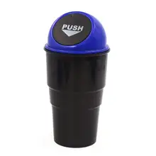 Uxcell синий пластиковый цилиндр Авто Автомобиль Мусор мусорное ведро мусор пылезащитный чехол держатель коробка