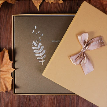 

Sticky Type Photo Album Including 9 DIY Tools Set Handmade Albums Life Memory Souvenir Viscose Photo Album with PU Leather Cover