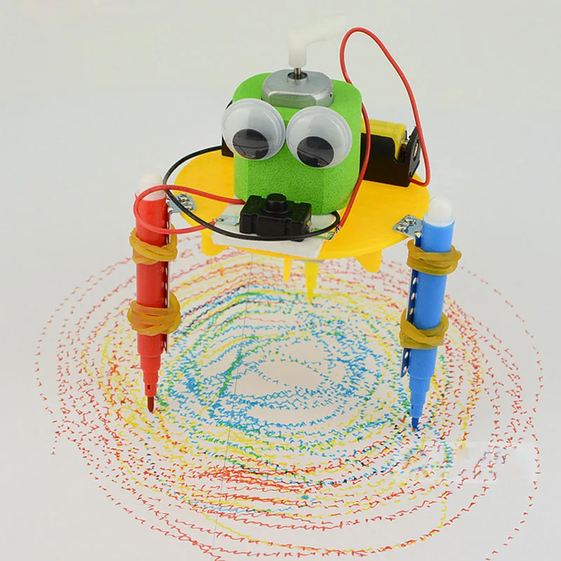 1 шт творческие научно-исследовательских Gizmo DIY граффити Робот детские головоломки игрушки на солнечной энергии с изображениями мультяшных героев Русалочки игрушки простой преподавания физики ресурсы