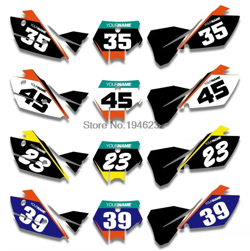 

NICECNC Custom Number Plate Background Graphics Sticker & Decal For KTM SX 125 250 380 400 520 2003 2004