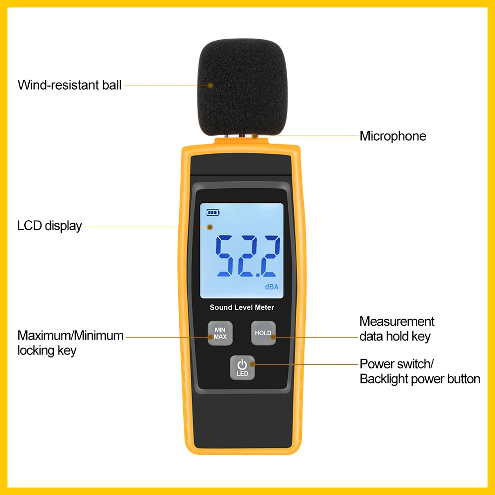 medidores de ruido em decibeis tela lcd 02