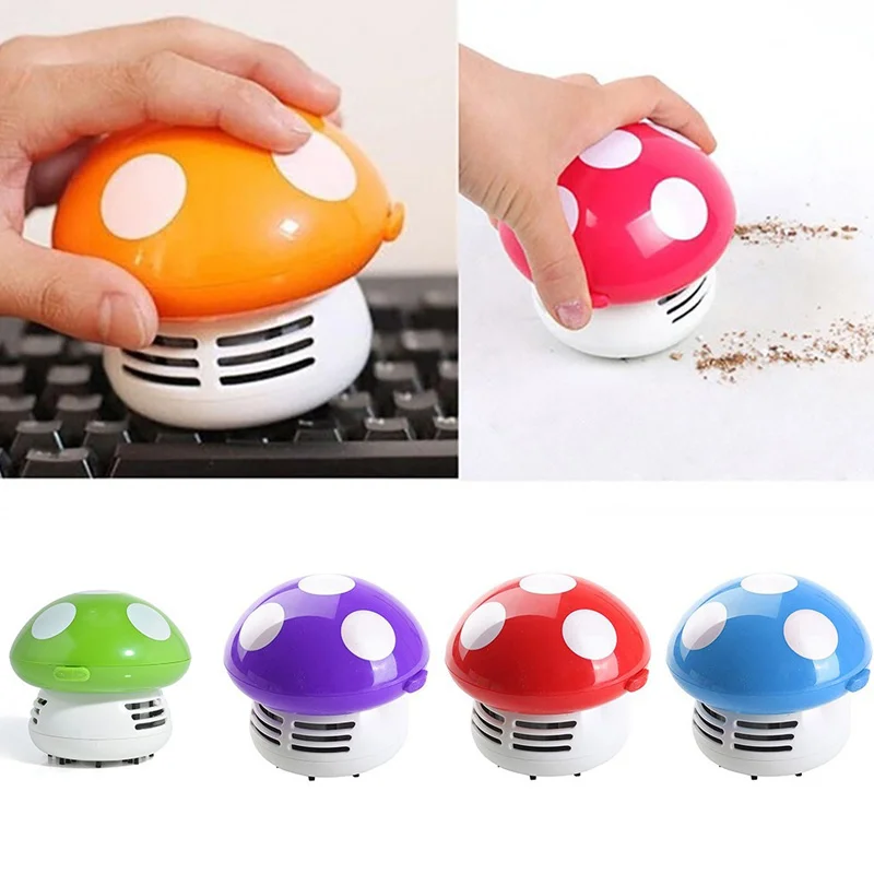 

Hot Selling Mini Vacuum Cleaner 6 Colors Cute Mini Mushroom Corner Desk Table Dust Vacuum Cleaner For Car Home Computer Sweeper