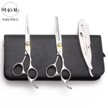 

Suit 6" 17.5cm AQIABI Telfon Thinning Scissors Cutting Shears Hairdressing Scissors Down Ablters Teeth Salon Hair Scissors A1115