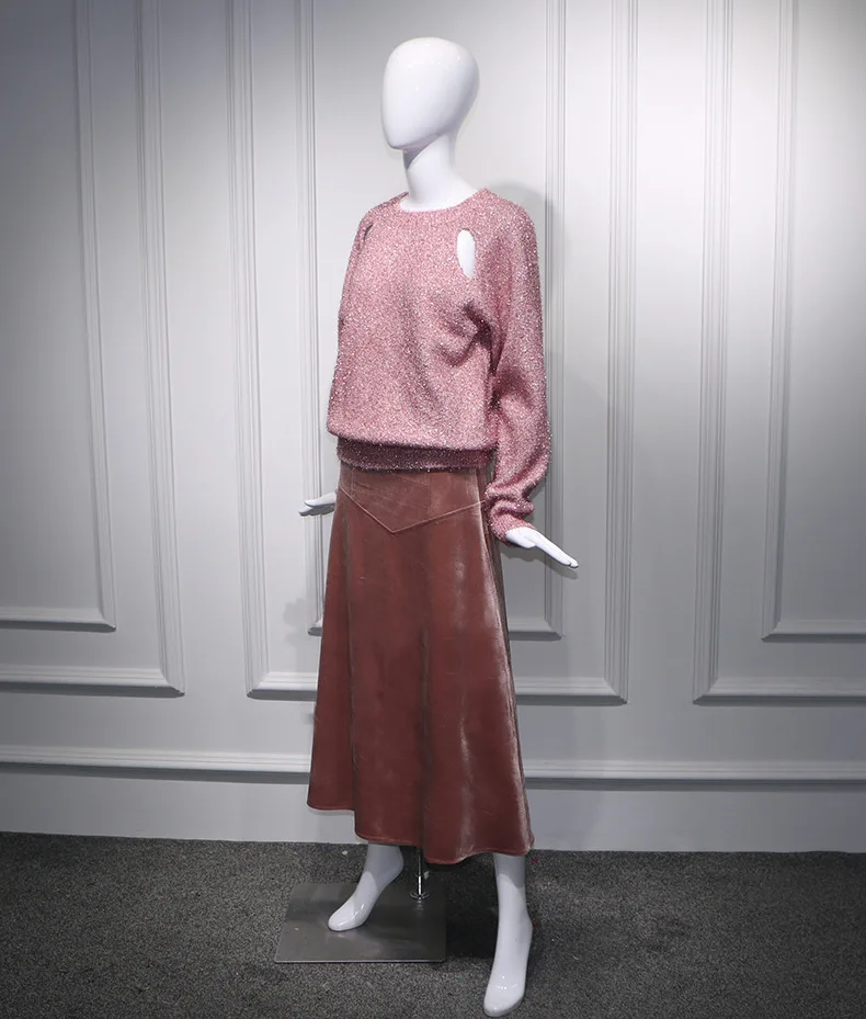 Star Liu Fanfei The Same Pink Sparkling Silk Screen Red Super-hot Fashion Sweater Trendy Women 2019 Pullovers Women Sweaters Star Liu Fanfei The Same Pink Sparkling Silk Screen Red Super-hot Fashion Sweater Trendy Women 2019 Pullovers Women Sweaters