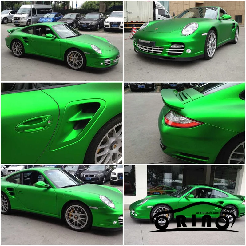 Chrome Metallic Apple Green Vinyl Wrap-6