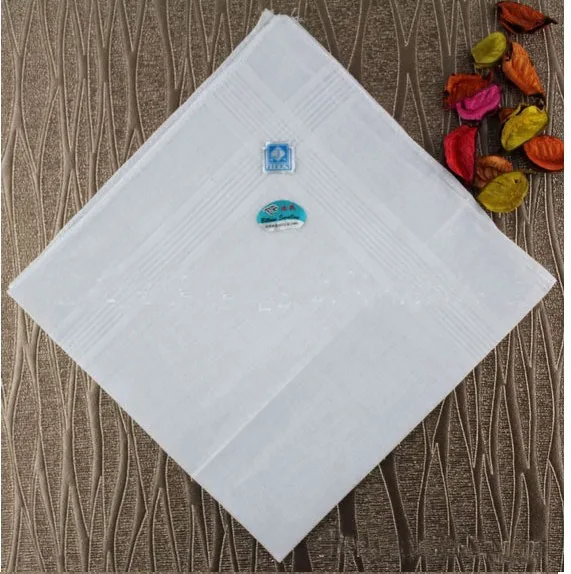 

Hot Sale 12pcs/Lot Men Women 100% Cotton Handkerchief Soft Washable White Hanky Hankie Hand Towel 38X38cm