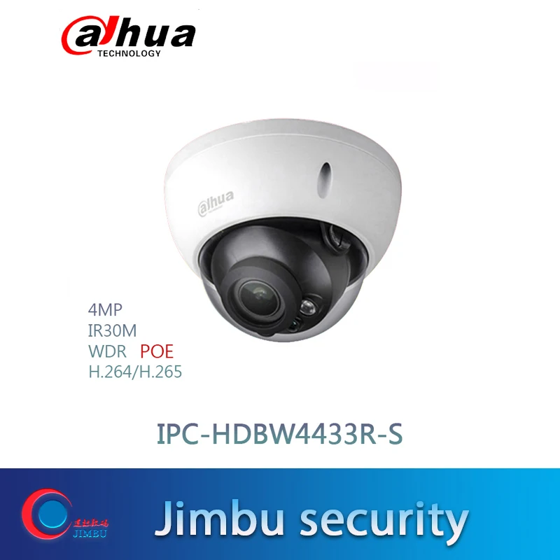 

Dahua 4MP POE H.265 IP Camera IPC-HDBW4433R-S Network IR cctv Dome IP CCTV Camera ONVIF