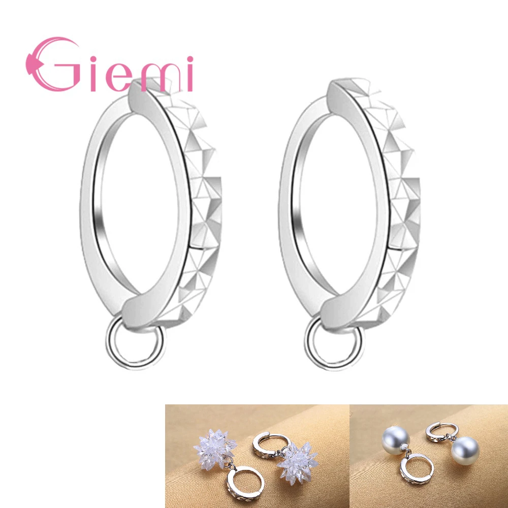 

20PCS/10Pair Silver/Rhodium Hoop Earrings Accessories DIY Handmade Original Connection Part DIY Jewelry Wholesale