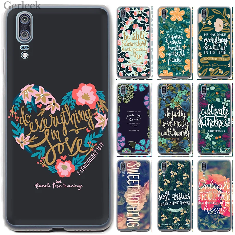 Чехол для телефона с библейскими стихами Huawei P8 P9 P10 P20 Pro Lite 2015 2016 2017 P Smart Soft