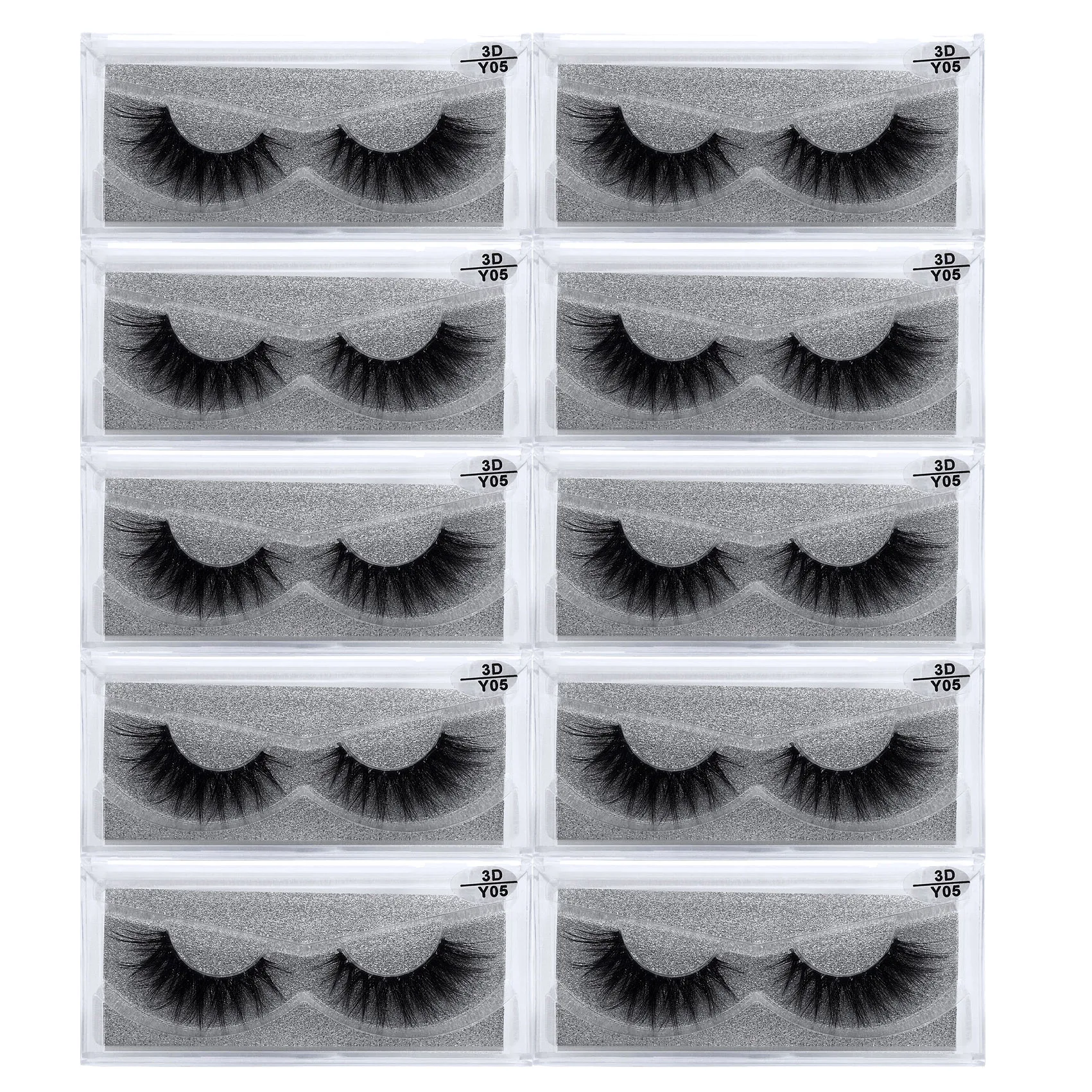 Y05(10Pairs) 10 пар/лот норковые ресницы невидимая лента ресницы натуральные длинные 3D норковые ресницы Ленточные прозрачная полоса ресницы многоразового использования - Длина: Y05(10Pairs)