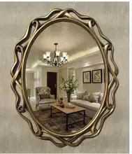 Hanging porch decorate hollow oval vanity mirror bathroom mirror