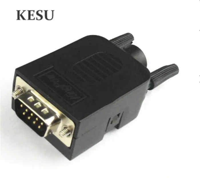 DB9 9PIN Female male plug serial port connector terminal adapter with black shell D-SUB COM RS232 RS485 wire cable free solder | Компьютеры