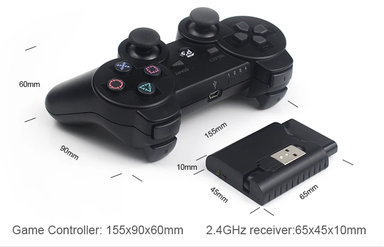 2.4G Wireless Game Controller For PS2/PS3  Remote Gamepad For Android Phone/TV Box/Smart TV Joystick Vibration Gamepad For PC