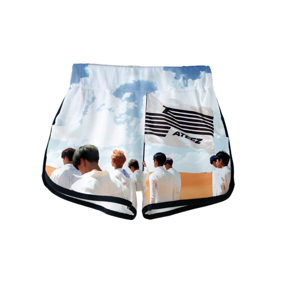 VAGROVSY летние k-pop группа ATEEZ 3D шорты женские Сексуальные Шорты повседневные Harajuku женские подростковые Z вентиляторы ATINY шорты Feminino