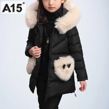 

2018 Kids Jackets for Girls Winter Clothes Teenage Girls Clothes Set Coat Pants 3pcs Suit Children Warm Parka 3 6 8 10 12 Years