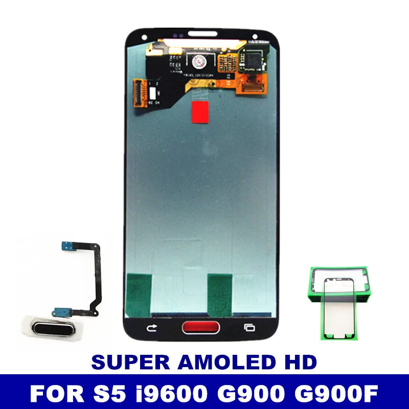 Супер AMOLED HD LCDS для Samsung Galaxy S5 i9600 G900 G900R G900F G900H ЖК дисплей Замена сенсорный экран