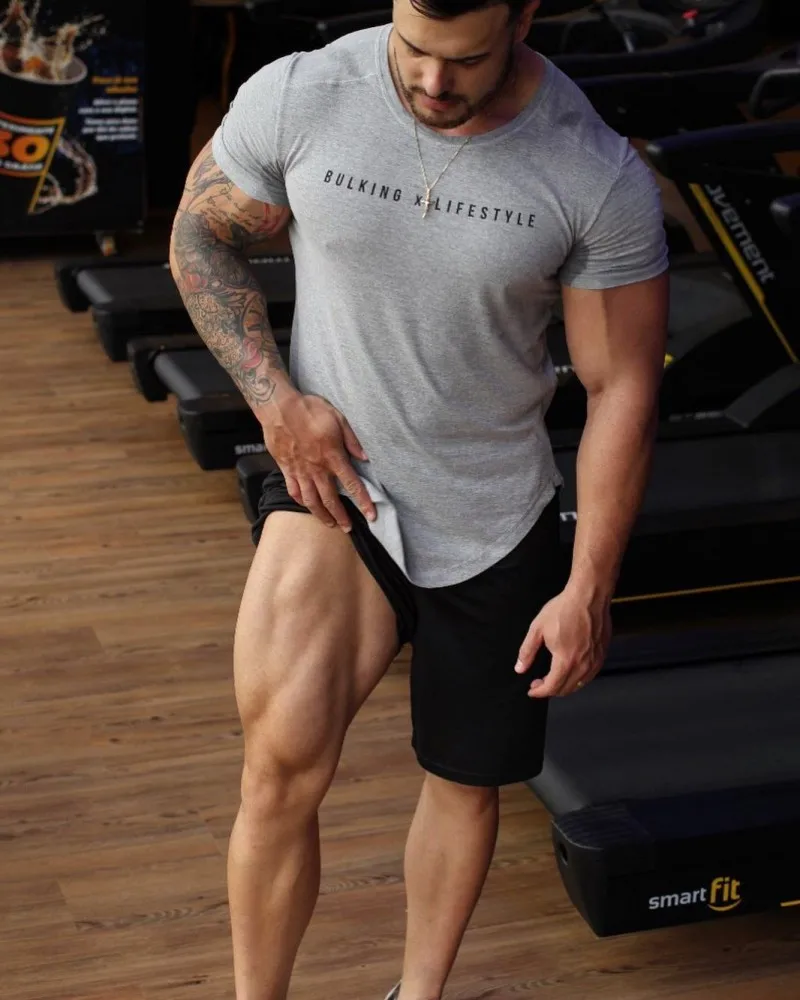 Летние мужские брендовая одежда модные Фитнес футболка Crossfit Бодибилдинг Мышцы