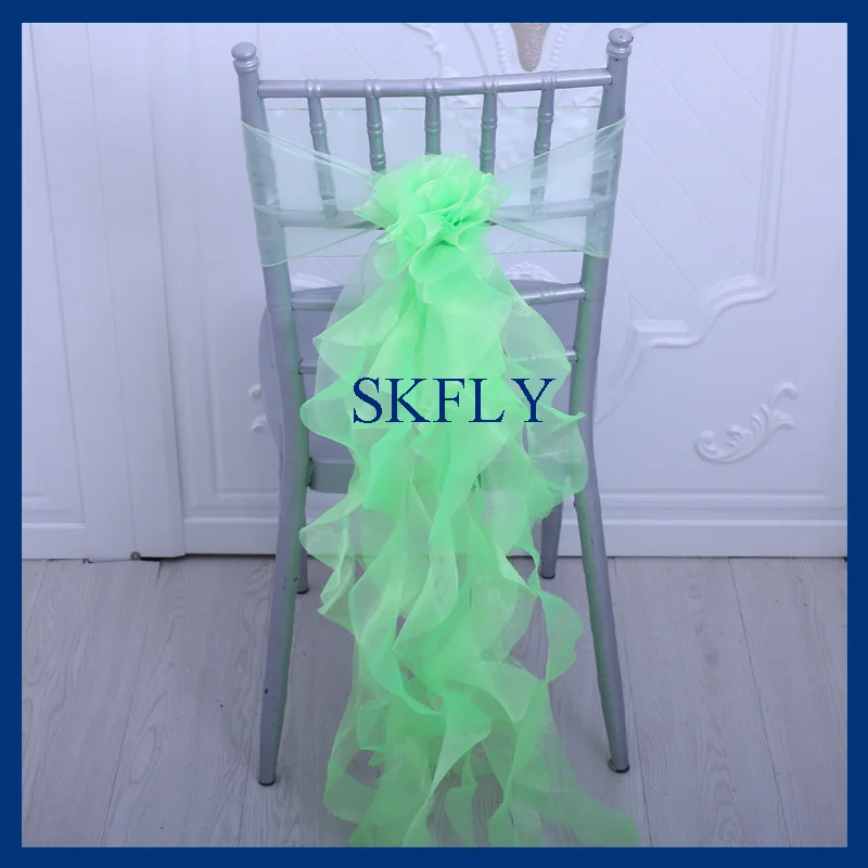 CH098H SKFLY 20 шт./лот Красивая свадебвечерние ринка органза с рюшами зеленый кудрявый